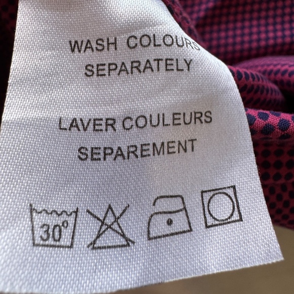 John Lennon Mens Geometric Casual Dress Shirt Fuchsia‎ Small Flip Cuffs Preppy - Picture 12 of 16